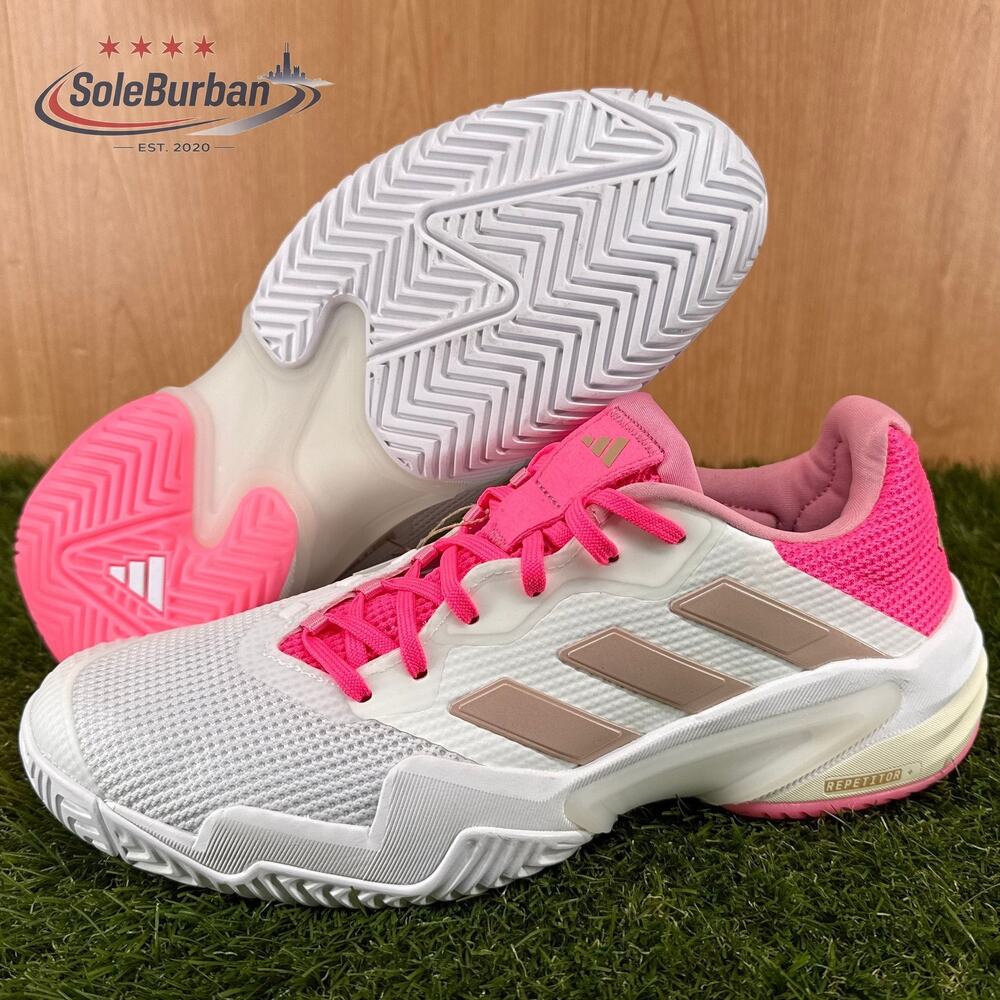 adidas Barricade 13 White Pink Tennis Shoes JP9842 Women's 10 / Men's 9